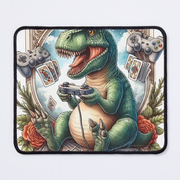 Item preview, Dinosaur Playing Video Games designed and sold by devonclemon.