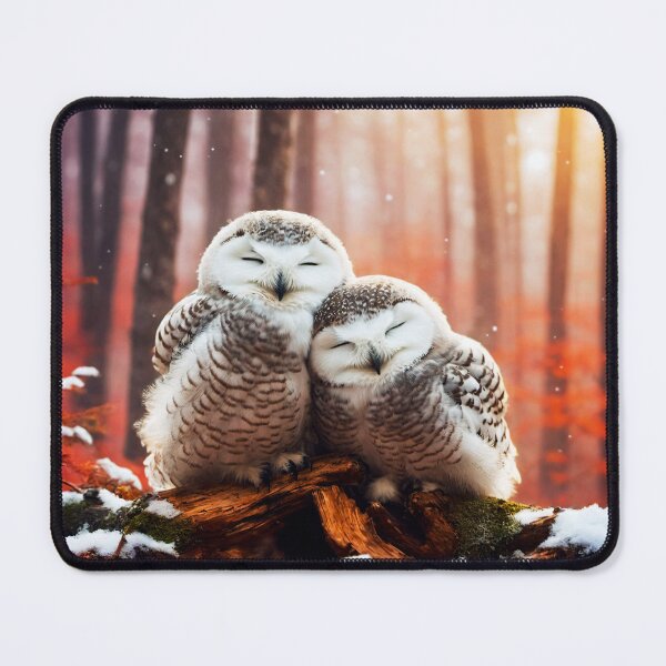 Item preview, Snow Owls in Love designed and sold by Lava Tigers Art.