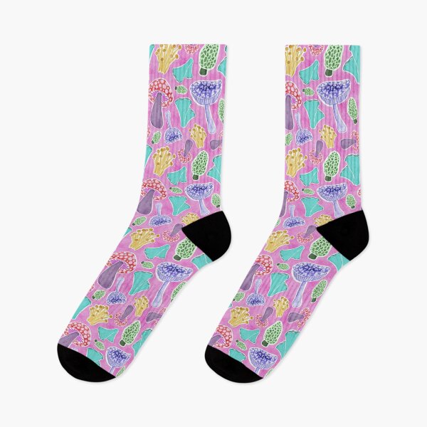 Item preview, Vibrant Watercolor Mushrooms, Pink designed and sold by serafineaandd.