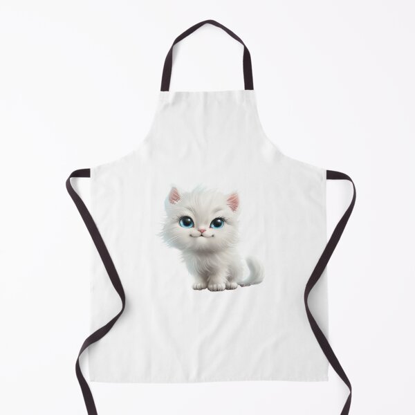 Item preview, Fluffy White Kitten with Sparkling Blue Eyes designed and sold by prehistoricco.