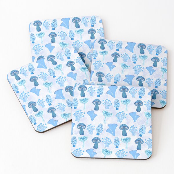 Item preview, Mono Mushrooms, Blue designed and sold by serafineaandd.