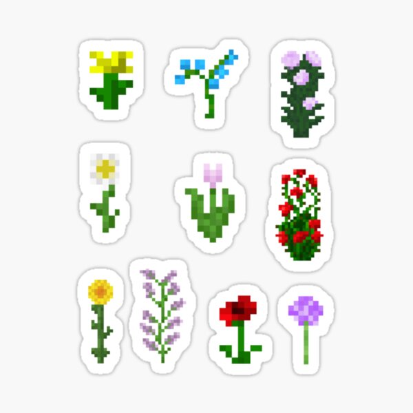 Item preview, Minecraft Flower Sticker Pack designed and sold by P3nguin82.