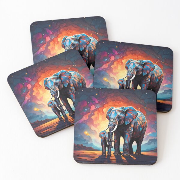 Item preview,  Starry Savanna: Elephants' Mosaic Journey designed and sold by purrfect pattern.