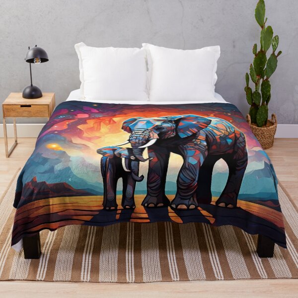 Item preview, Starry Savanna: Elephants' Mosaic Journey designed and sold by purrfect pattern.