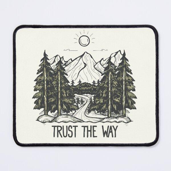 Item preview, Trust the Way - The Path to the Mountains and Sunrise - Digital Drawing  designed and sold by Loving Nature Gifts.