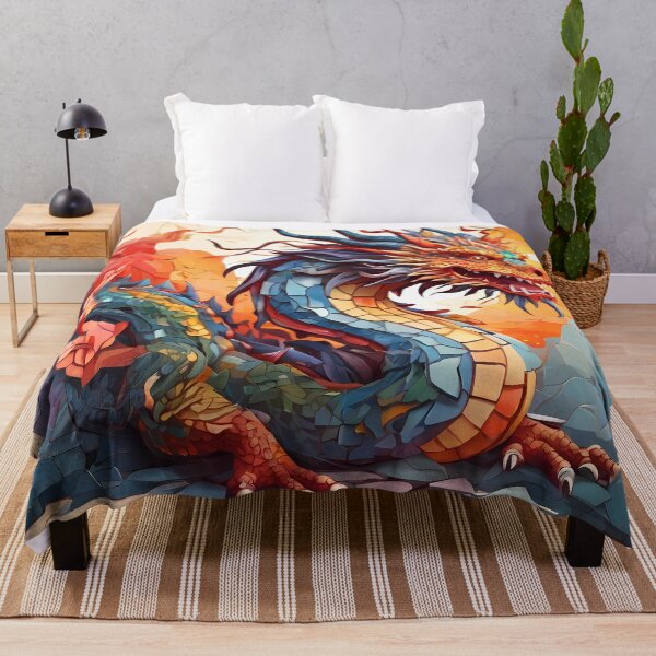 Item preview, Sunrise Mosaic: Dragon's Mythical Glow designed and sold by purrfect pattern.