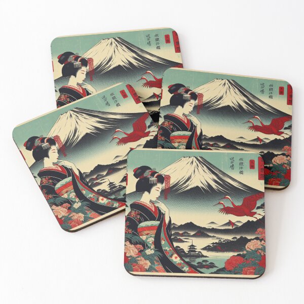 Item preview, Retro Vintage Japanese Geisha Shinto Nature Landscape Print designed and sold by HippieFarms11.