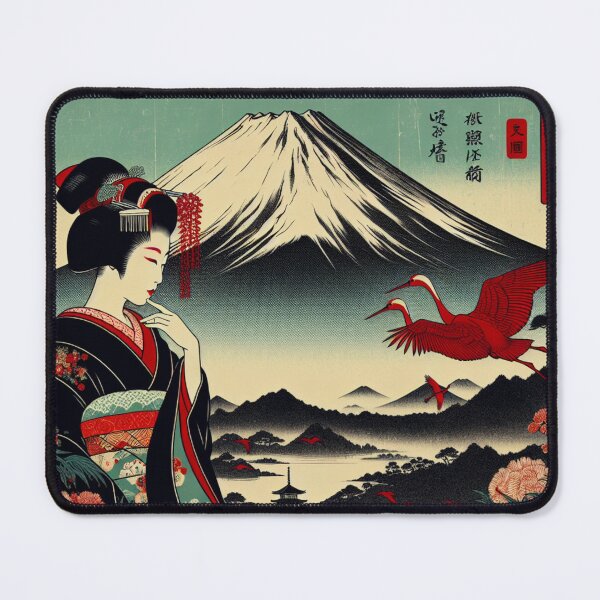 Item preview, Retro Vintage Japanese Geisha Shinto Nature Landscape Print designed and sold by HippieFarms11.