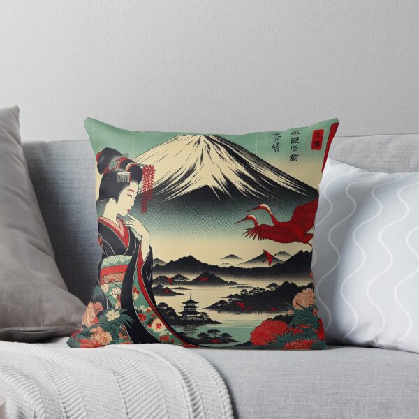 Item preview, Retro Vintage Japanese Geisha Shinto Nature Landscape Print designed and sold by HippieFarms11.
