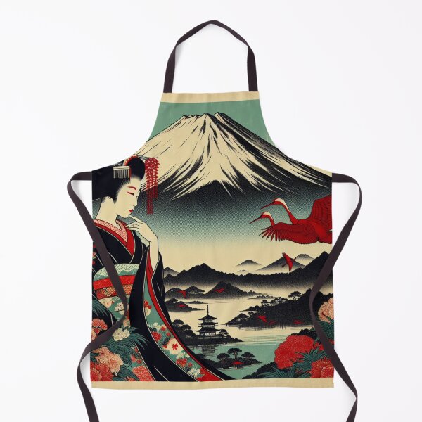 Item preview, Retro Vintage Japanese Geisha Shinto Nature Landscape Print designed and sold by HippieFarms11.
