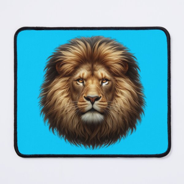 Item preview, LION'S HEAD - #00CCFF designed and sold by Marlon Oseguera.