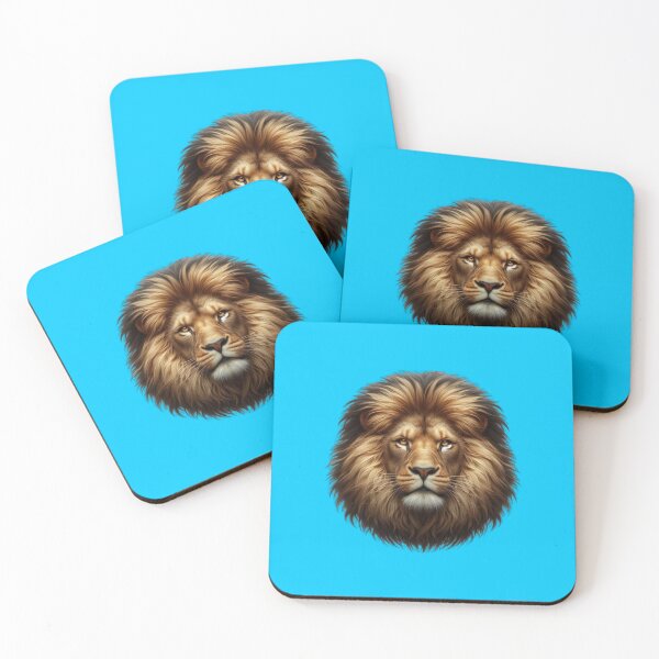 Item preview, LION'S HEAD - #00CCFF designed and sold by Marlon Oseguera.
