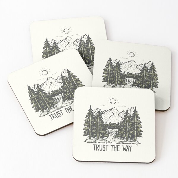 Item preview, Trust the Way - The Path to the Mountains and Sunrise - Digital Drawing  designed and sold by Loving Nature Gifts.