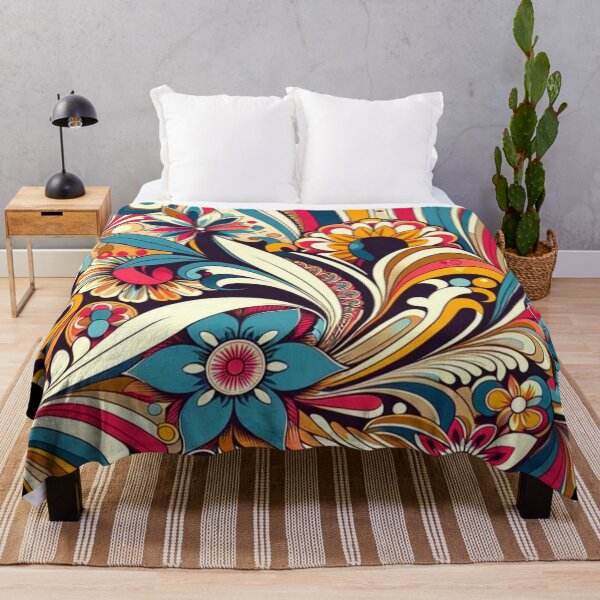 Item preview, Vintage floral design 1970 bright colors designed and sold by Blessinger77.