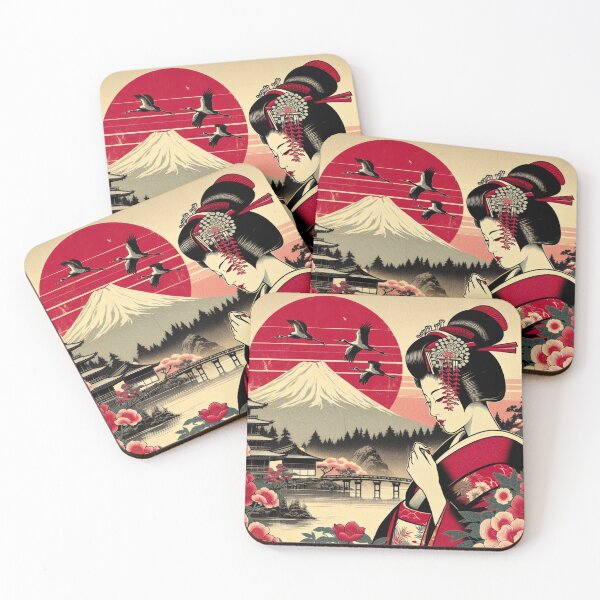 Item preview, Japanese Geisha Mt. Fuji Sunrise designed and sold by HippieFarms11.
