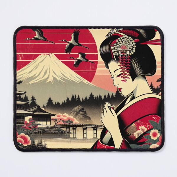 Item preview, Japanese Geisha Mt. Fuji Sunrise designed and sold by HippieFarms11.