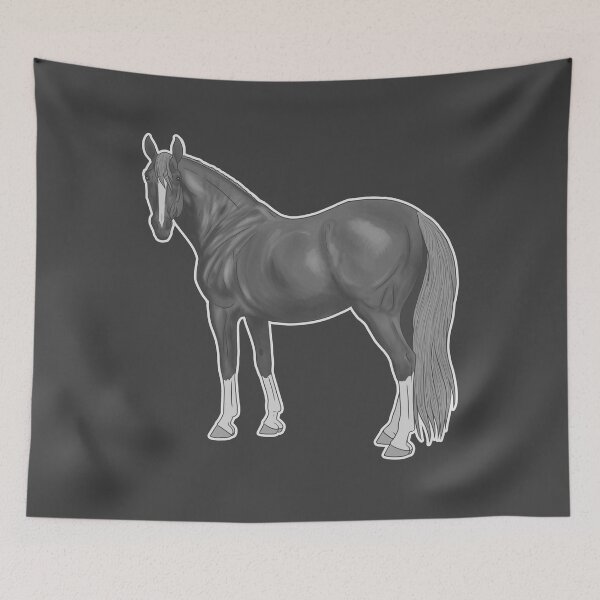 Item preview, Gray Thoroughbred Horse designed and sold by DappledMoon.