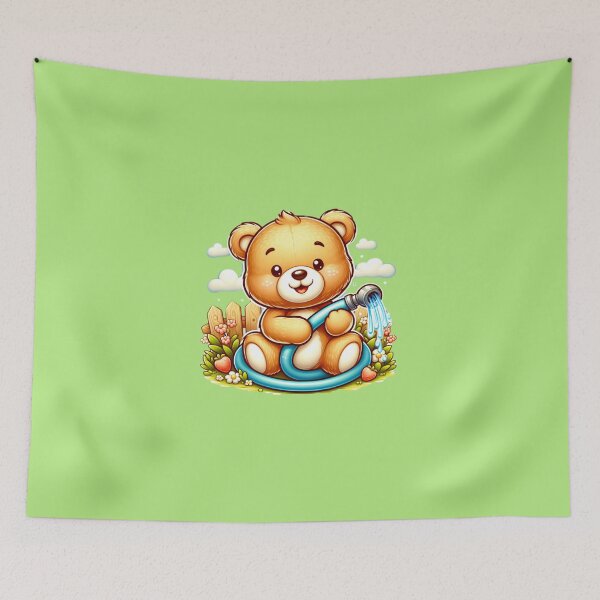 Item preview, Cute bear playing with the hose. designed and sold by moni0490.