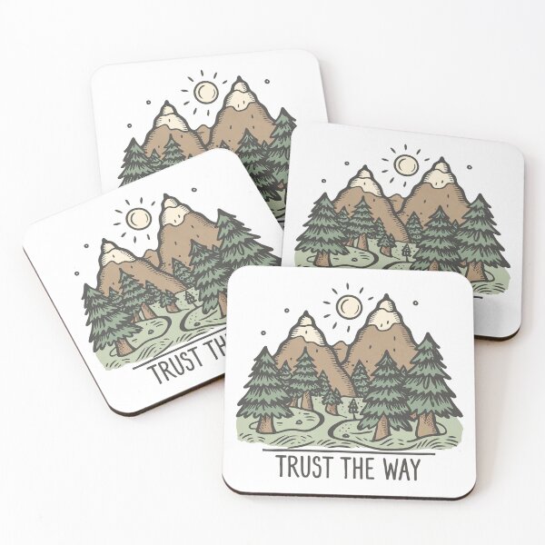Item preview,  Trust the Way - The Path to the Mountains, Sun in Muted Color Tones Digital Drawing  designed and sold by Loving Nature Gifts.
