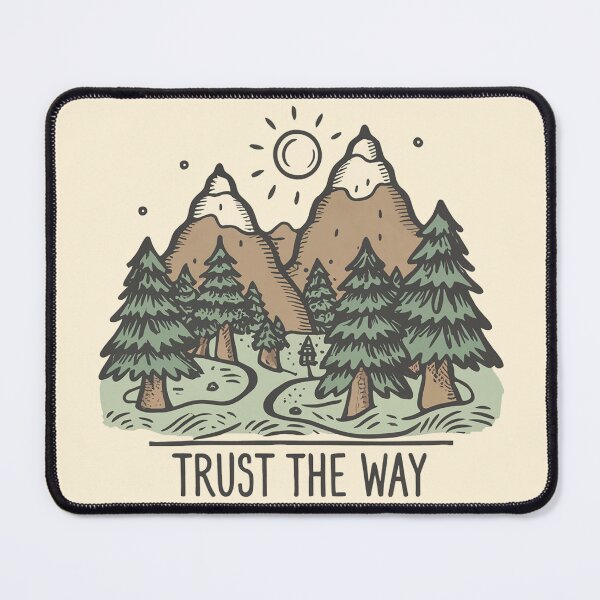 Item preview,  Trust the Way - The Path to the Mountains, Sun in Muted Color Tones Digital Drawing  designed and sold by Loving Nature Gifts.