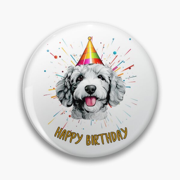 Item preview, Birthday Groodle - White Light Gray - Happy Birthday! designed and sold by wotsthis.