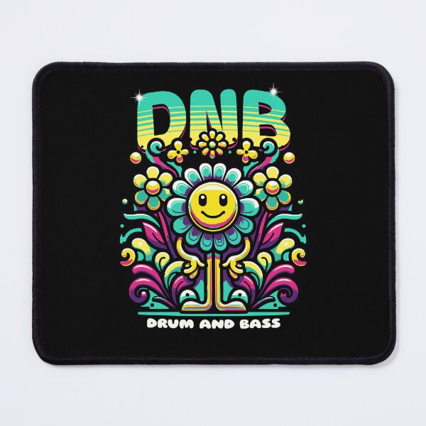 Item preview, DNB - Floral Smiley Vibes (teal/yellow) designed and sold by Discothreadz.