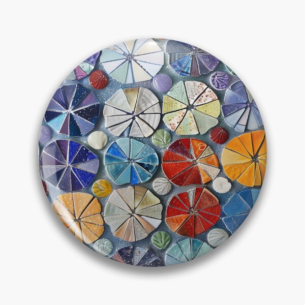 Item preview, colorful sand dollar mosaic print designed and sold by dcrc.