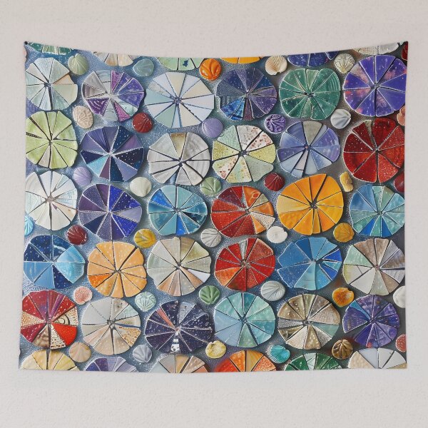Item preview, colorful sand dollar mosaic print designed and sold by dcrc.