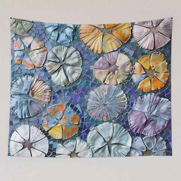 Item preview, colorful sand dollar mosaic print designed and sold by dcrc.
