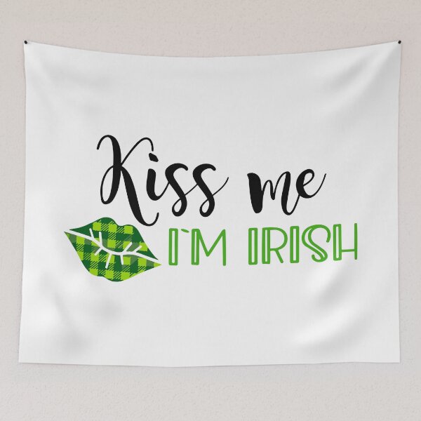 Item preview, Flirty Irish Charm: Pucker Up with 'Kiss Me, I'm Irish' Festive Script & Clover Lips designed and sold by FebricFusion.