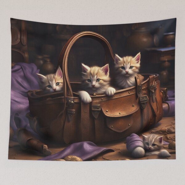 Aperçu de l'œuvre chatons dans le sac créée et vendue par MacoQ.