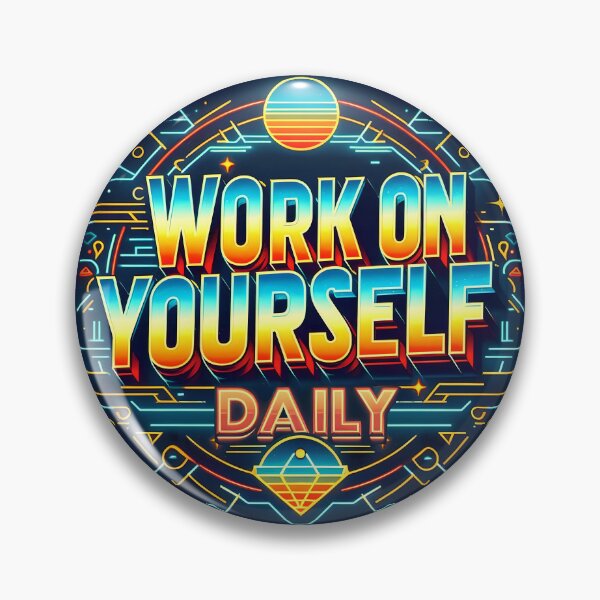 Item preview, Work on yourself daily, typography, retro designed and sold by maxmaj.