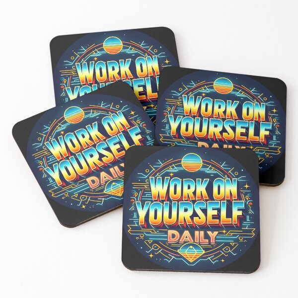 Item preview, Work on yourself daily, typography, retro designed and sold by maxmaj.