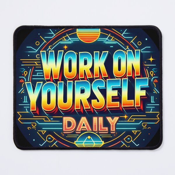Item preview, Work on yourself daily, typography, retro designed and sold by maxmaj.