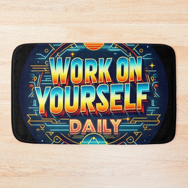 Item preview, Work on yourself daily, typography, retro designed and sold by maxmaj.