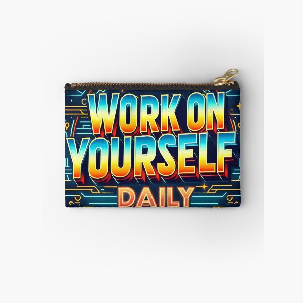 Item preview, Work on yourself daily, typography, retro designed and sold by maxmaj.
