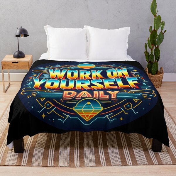 Item preview, Work on yourself daily, typography, retro designed and sold by maxmaj.