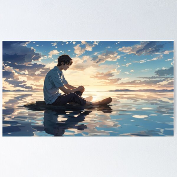 Item preview, anime sad men in sea art designed and sold by Amitabr14.