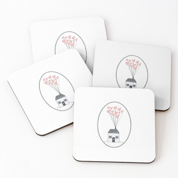 Item preview, Cottage with heart balloons designed and sold by AshEveCreative.