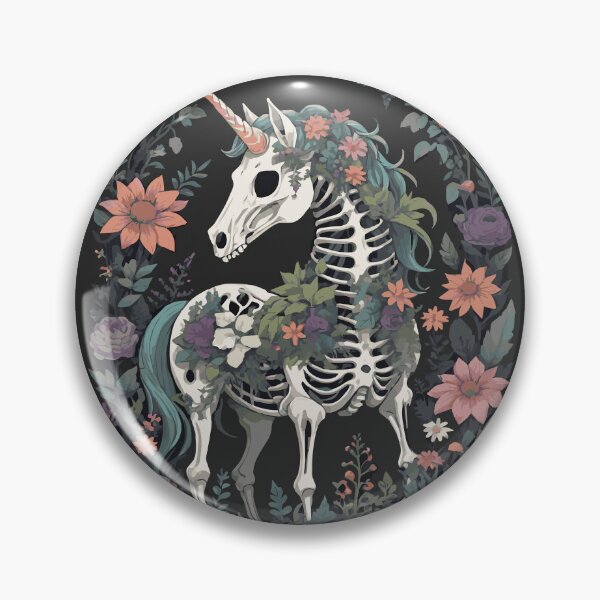 Item preview, Floral Skeleton Unicorn designed and sold by Sarcastic Narwhal.