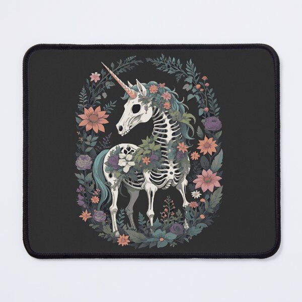 Item preview, Floral Skeleton Unicorn designed and sold by Sarcastic Narwhal.