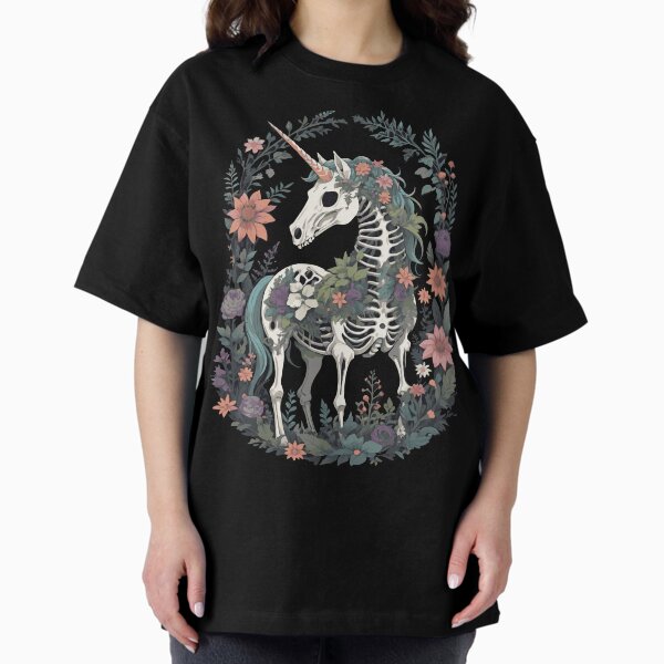 Item preview, Floral Skeleton Unicorn designed and sold by Sarcastic Narwhal.