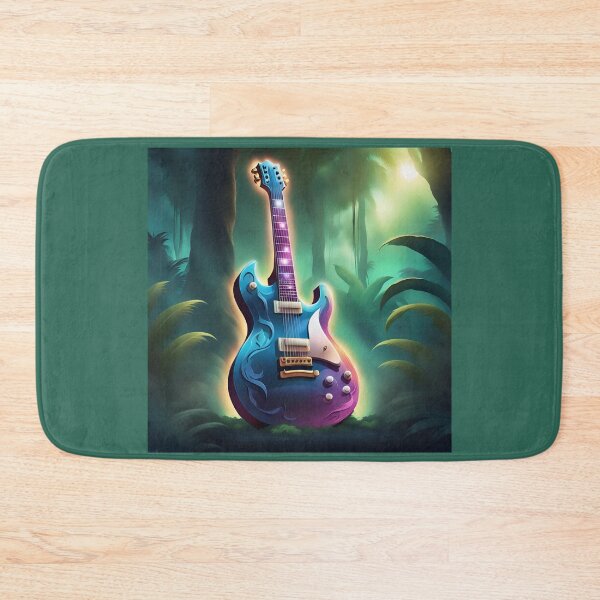 Item preview, Electric blue guitar in the jungle designed and sold by Artbellachi.
