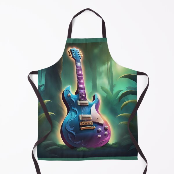 Item preview, Electric blue guitar in the jungle designed and sold by Artbellachi.