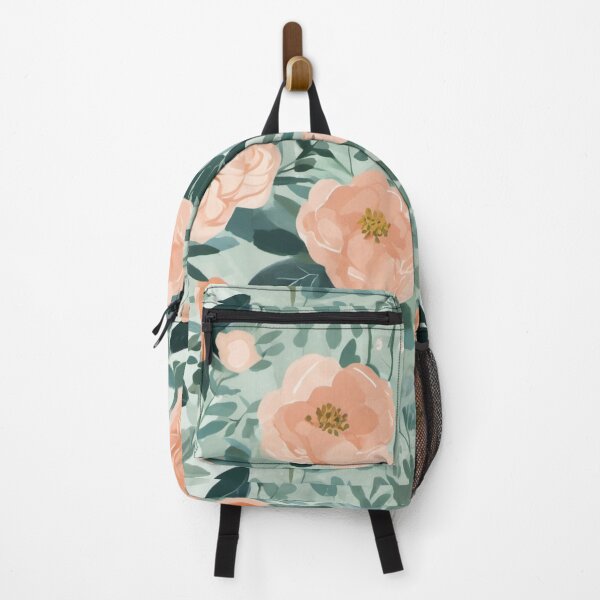 Item preview, Green and peach floralillustration designed and sold by TeeToDate.