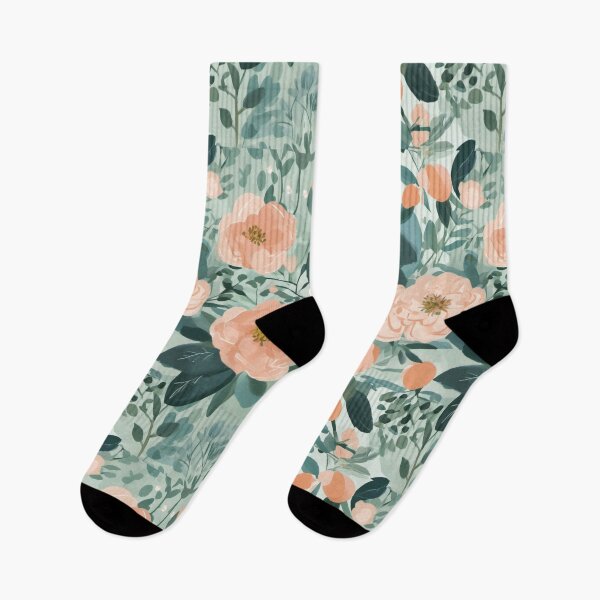 Item preview, Green and peach floralillustration  designed and sold by TeeToDate.