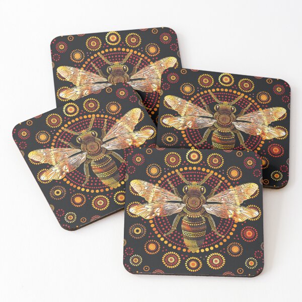 Item preview, Aboriginal Inspired Dot Art - Gold Bee designed and sold by GrinGalore.