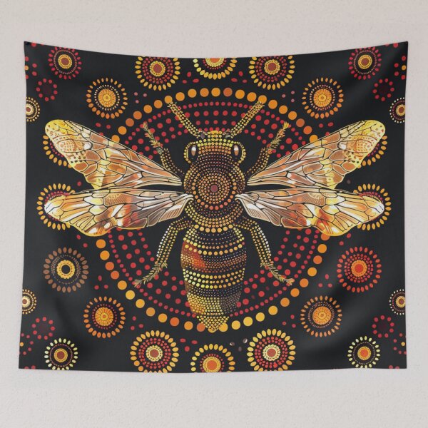 Item preview, Aboriginal Inspired Dot Art - Gold Bee designed and sold by GrinGalore.