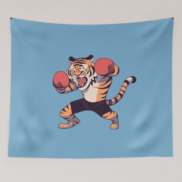 Item preview, Strong and Fierce Cartoon Tiger Boxing designed and sold by NosandEdgy.