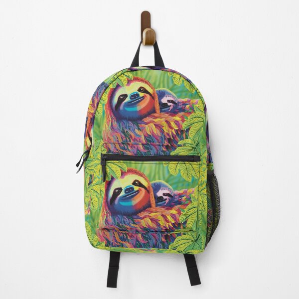 Item preview, Colorful Sloth Mom and Baby designed and sold by Catherine Harrison.